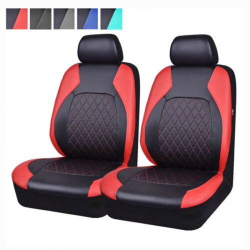 2 Set Waterproof Protector Cushion W/Headrest Car Front Seat Covers PU Leather, US $29.59, image 2