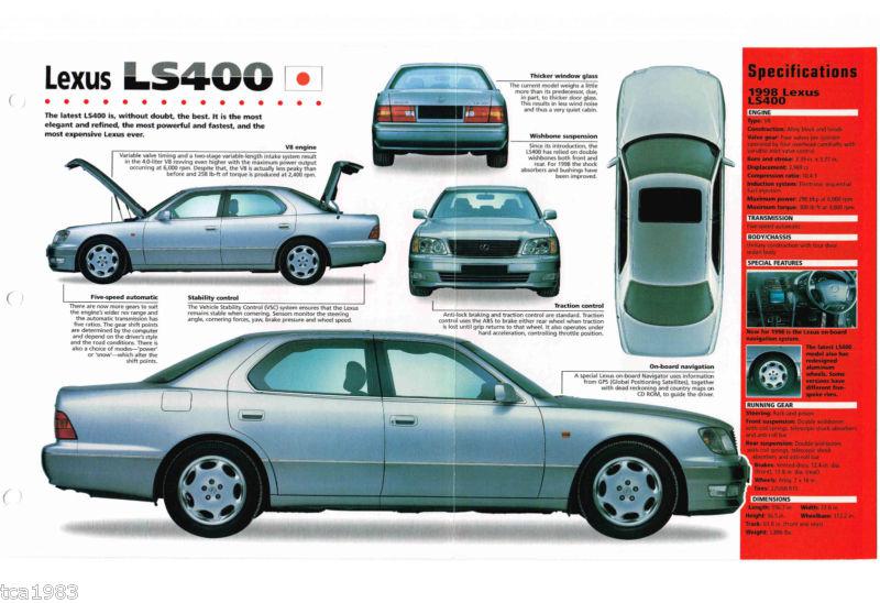 1997 / 1998 lexus ls400 / ls-400 imp brochure