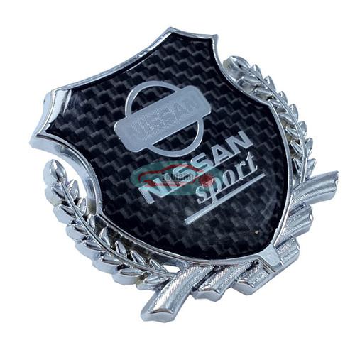 2pcs carbon fiber side silver emblem badge sticker for altima juke rogue cube
