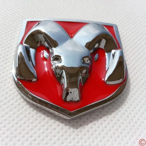 New side fender pillar metal chrome emblem badge for dodge ram 43mm*43mm red