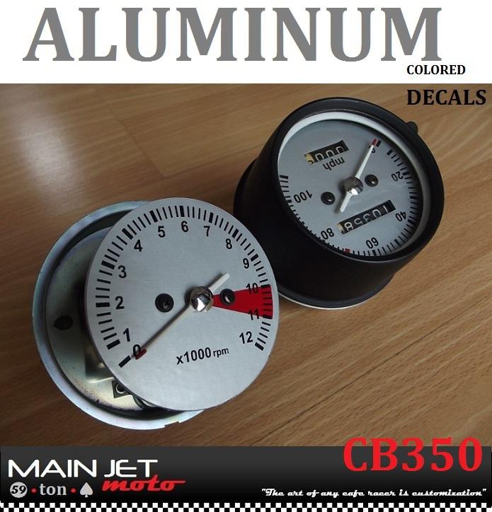 Honda cb350 cb350f cafe racer gauge face decal overlay speedometer tach applique