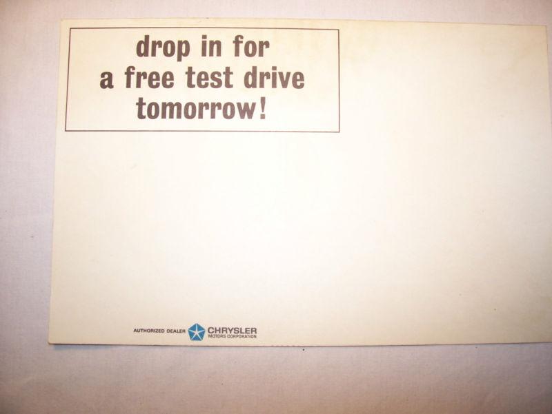 Vintage 1964 Valiant Sales Postcard Mint, US $7.99, image 2