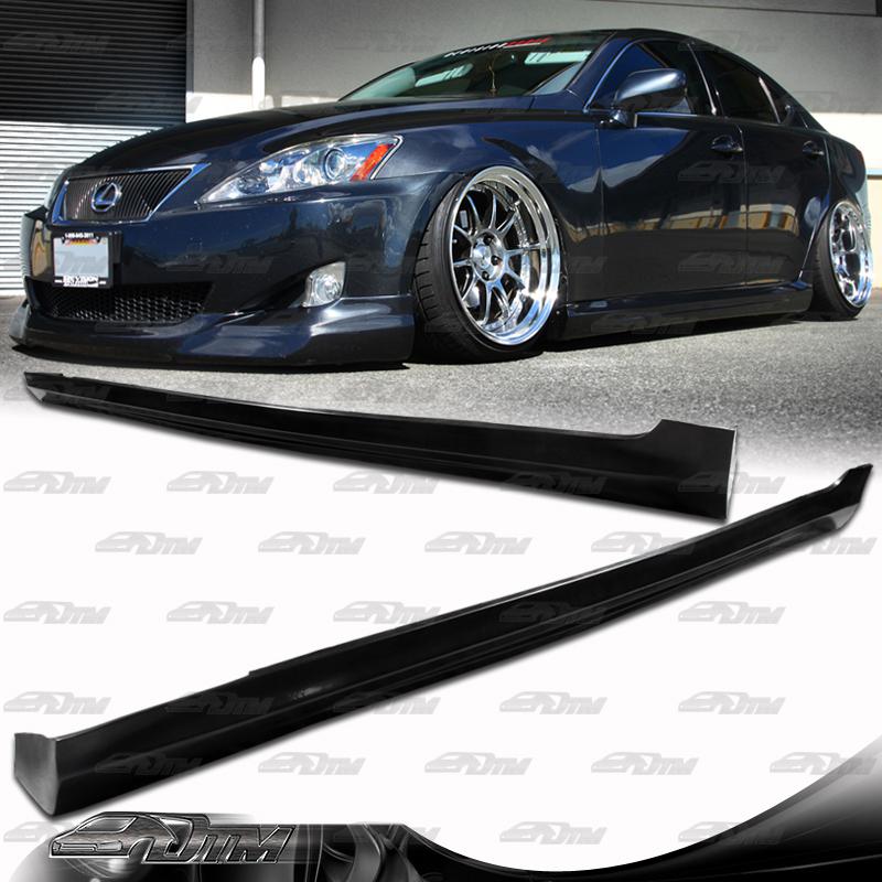 2006-2011 lexus is250/350 jdm polyurethane pu black side skirts add-on body kit
