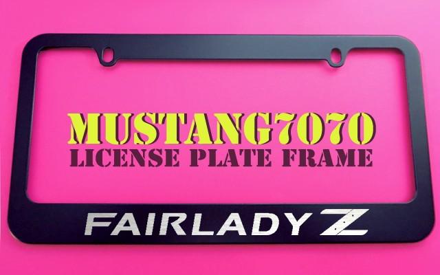 1 brand new nissan fairlady z black metal license plate frame + screw caps