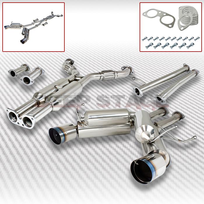 Purchase STAINLESS DUAL TURBO/CAT BACK EXHAUST 4.7" TIP MUFFLER NISSAN 350Z INFINITI G35 in