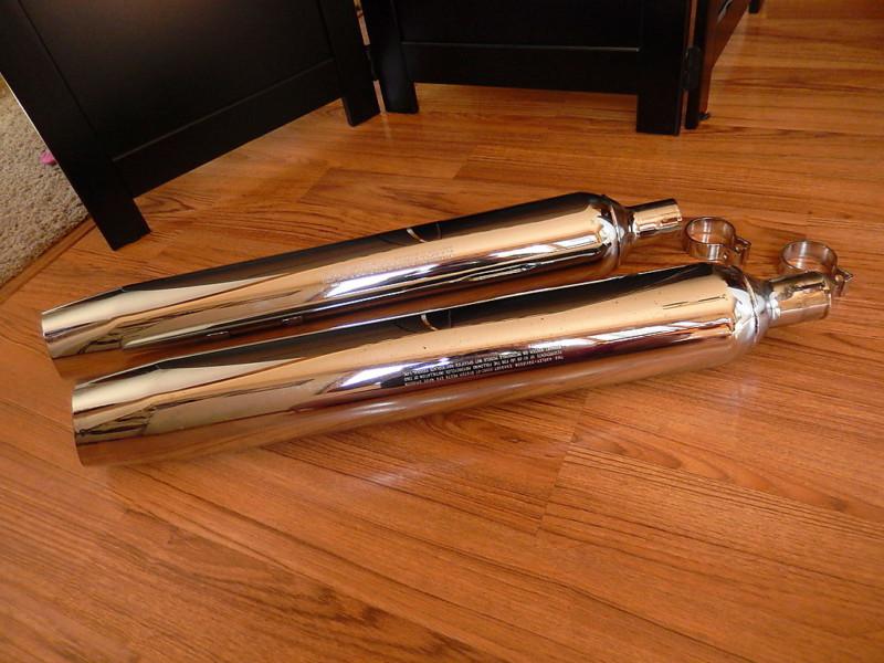 Harley davidson exhaust system glide 65591-07 & 65592-07 chrome touring muffler