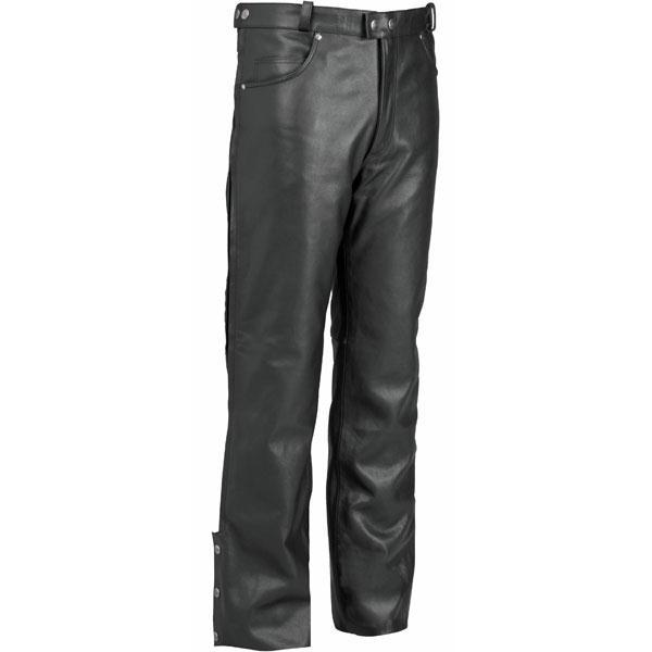 River road mens pueblo cool leather motorcycle pants black 36