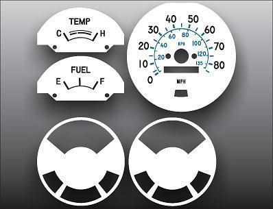 1977-1980 chevrolet luv pickup instrument cluster white face gauges 77-80