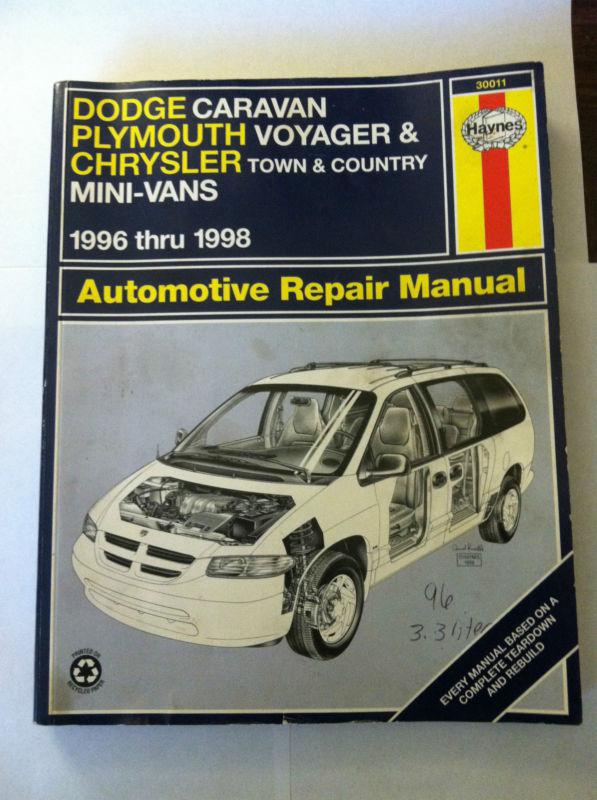 1996-98 dodge/plymouth/chrysler mini-van haynes repair manual caravan voyager