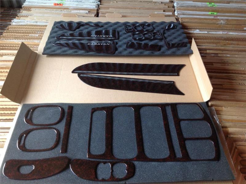 2001-02 dodge caravan w/o factory trim lavish wood finish dash kit