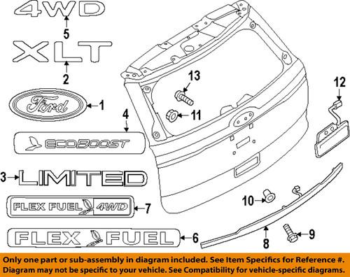 Ford oem bb5z9942528c lift gate-emblem badge nameplate