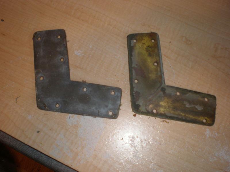 A pair (2) vintage 1964 chris craft  bronze handrail corner support brackets