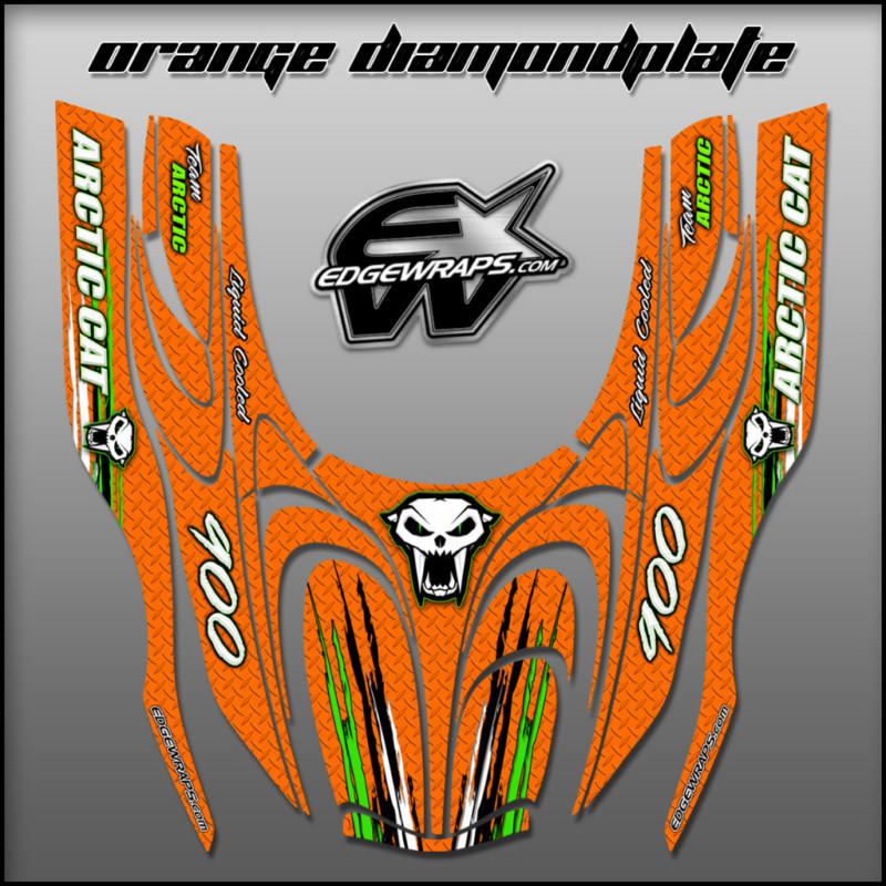 New arctic cat, zr 500 600 fits 01-05 snowmobile graphics - orange diamondplate