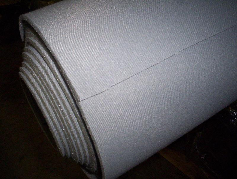 Saggy   headling?  foam backed headliner upholstery fabric  65 "  long  med gray
