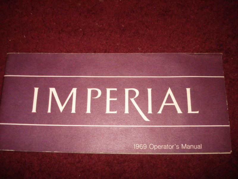 1969 imperial by chrysler owner's manual nice original
