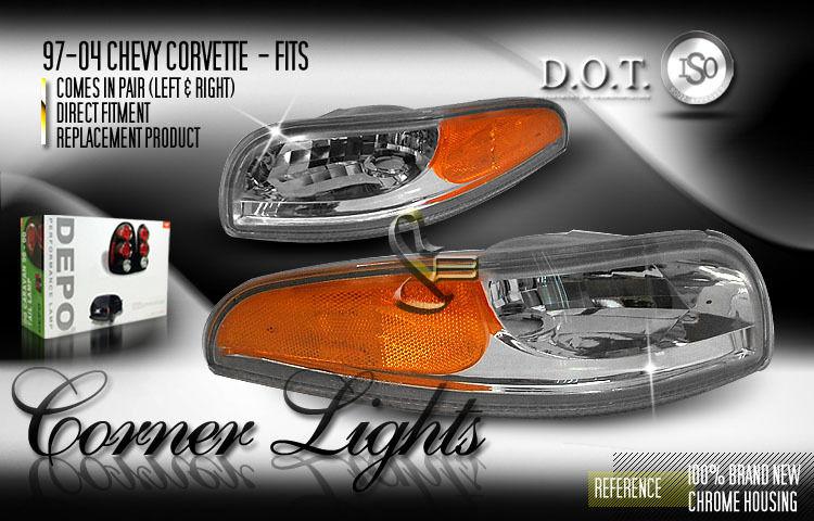 Depo pair euro style corner bumper turn signal lights 97-04 chevy corvette