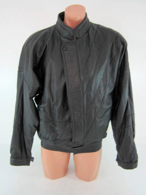 Creazione en pelle italy mens soft black leather motorcycle jacket size 42 wow! 