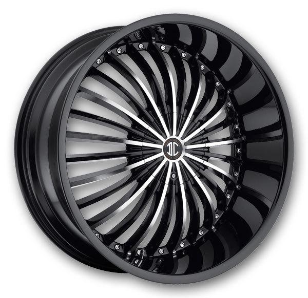 2 crave no19 22x9.5 glossy black machine face black lip blank+15mm 78.3mm