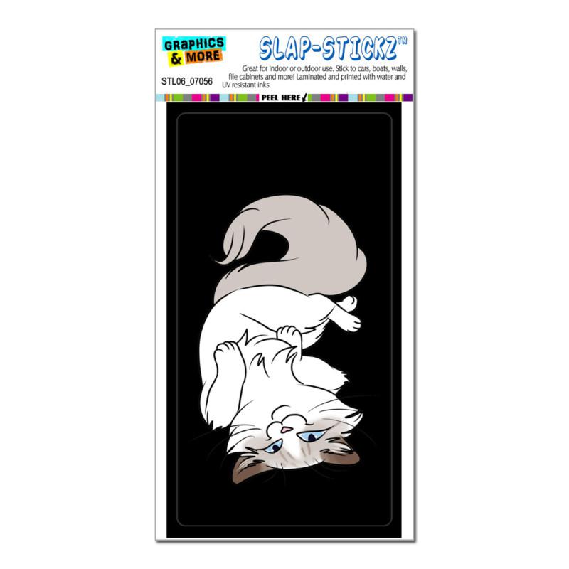 Ragdoll cat on black - pet - slap-stickz™ car window locker bumper sticker