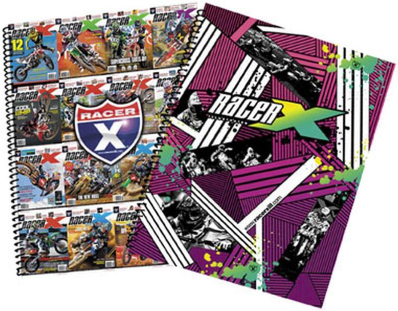 New smooth industries racerx spiral notebook, green/multi, 5 x 7