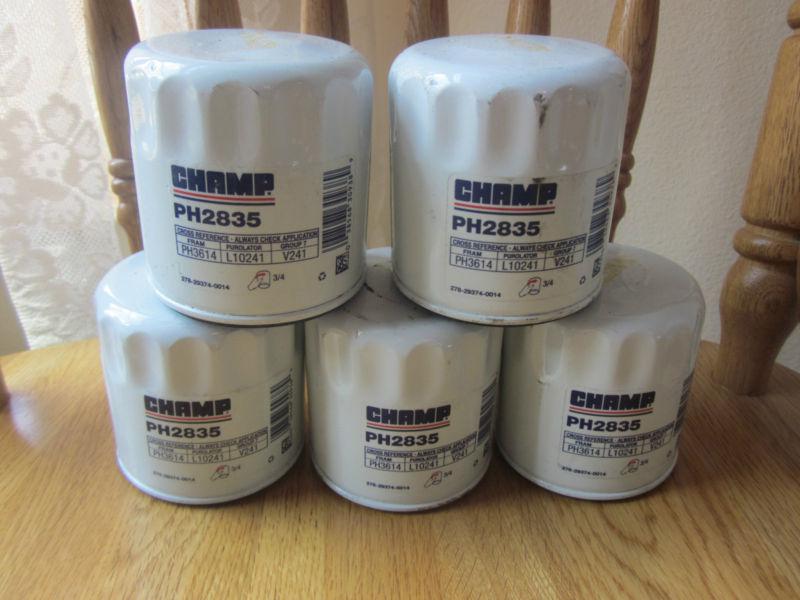 Lot of 5 champ/champion labs ph2835 oil filters