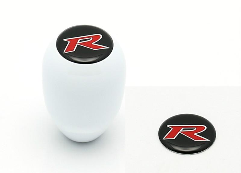 Buy NEW PAINT WHITE MANUAL TRANSMISSION GEAR SHIFT KNOB R EMBLEM CIVIC