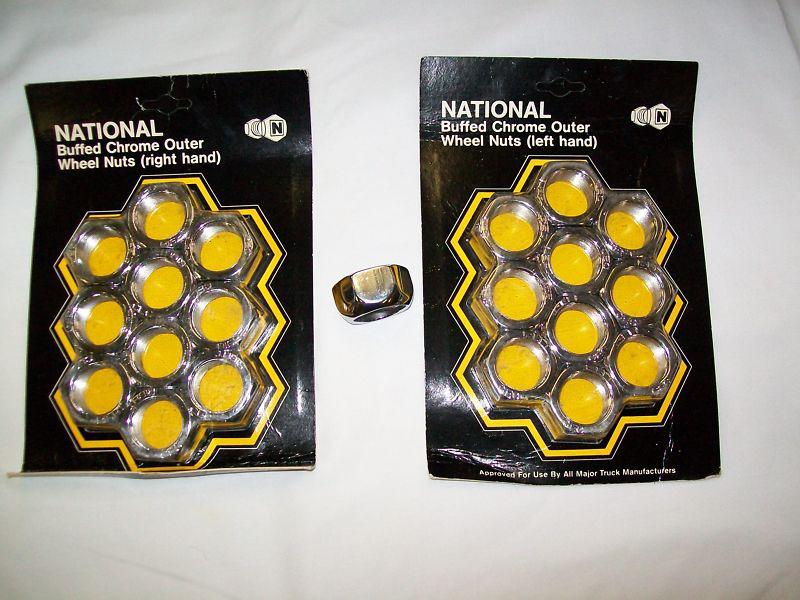 Chrome nuts 1 1/2 inch  right & left  hand  (outer wheel)  20 pieces nip
