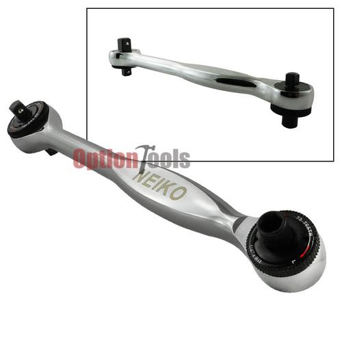 Quadruple 4-1 ratchet handle 1/4" 3/8" 1/2" drive & bit driver ratcheting wrench