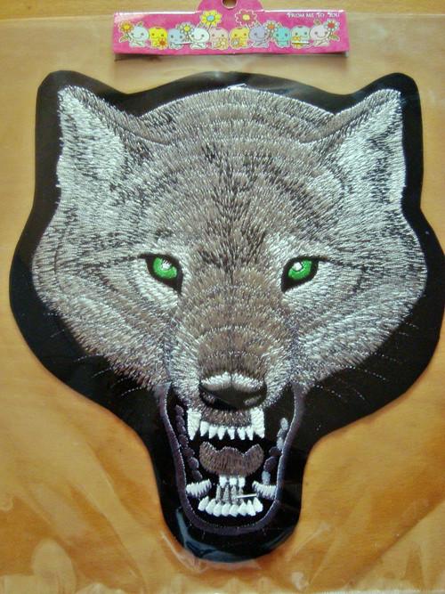 Wolf large embroidered sew iron on patch biker chopper motorcycle t shirt jacket