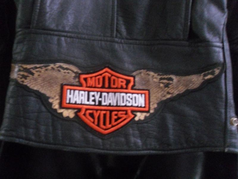 Harley-Davidson Black Leather Jacket w Airbrush Design, US $70.00, image 4