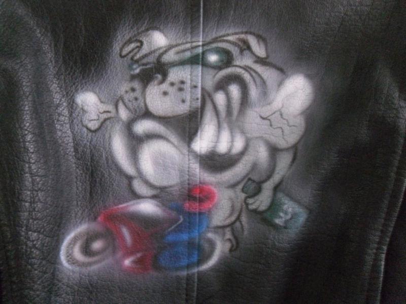 Harley-Davidson Black Leather Jacket w Airbrush Design, US $70.00, image 5
