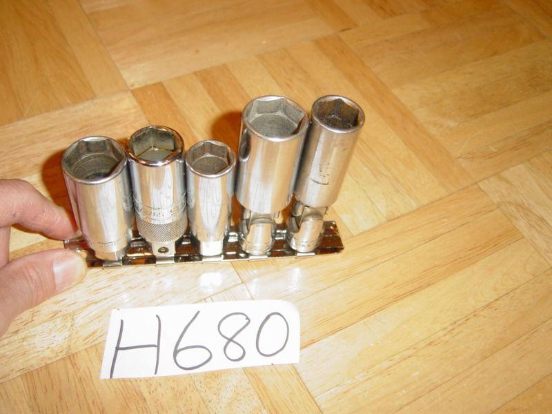 SNAP ON TOOLS 5 PIECE 3/8 DRIVE SAE. ASSORTED SWIVEL & SPARK PLUG SOCKETS, US $128.99, image 2