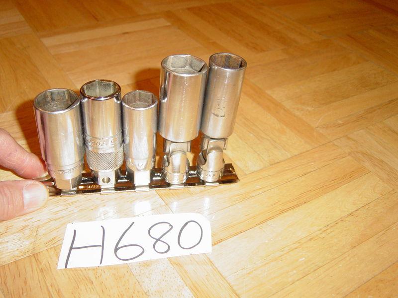 SNAP ON TOOLS 5 PIECE 3/8 DRIVE SAE. ASSORTED SWIVEL & SPARK PLUG SOCKETS, US $128.99, image 4