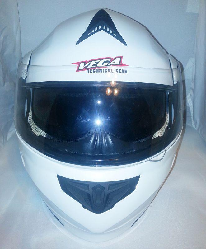 New large pearl white black vega summit 3.0 bluetooth mp3 gps helmet free ship
