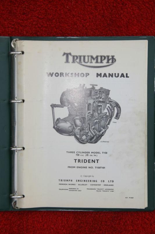 Buy 1969 Triumph T150 Trident Workshop Manual Owners Handbook Parts 