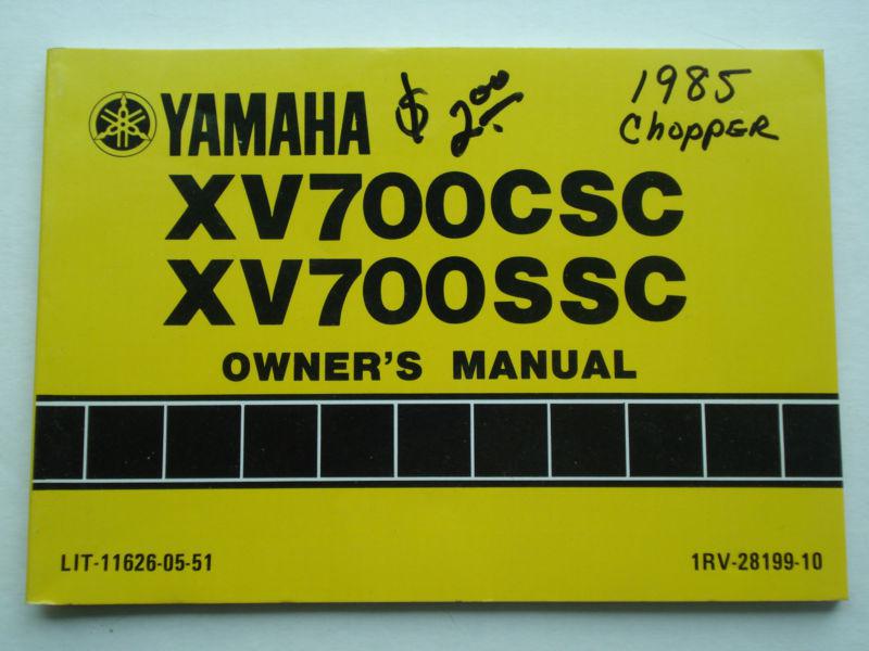1985 yamaha  xv700csc/ssc owner`s manual, new 
