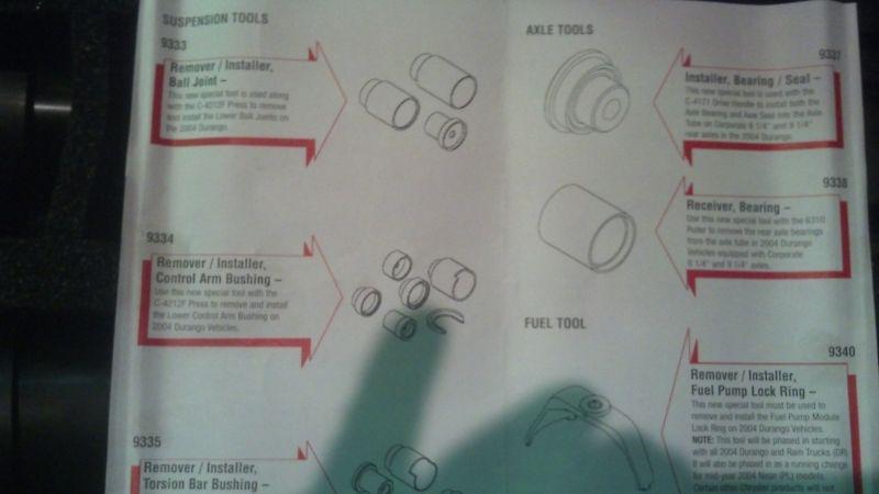 MILLER SPECIALITY SPECIAL TOOLS 2004 HB DURANGO #9327, US $49.99, image 4