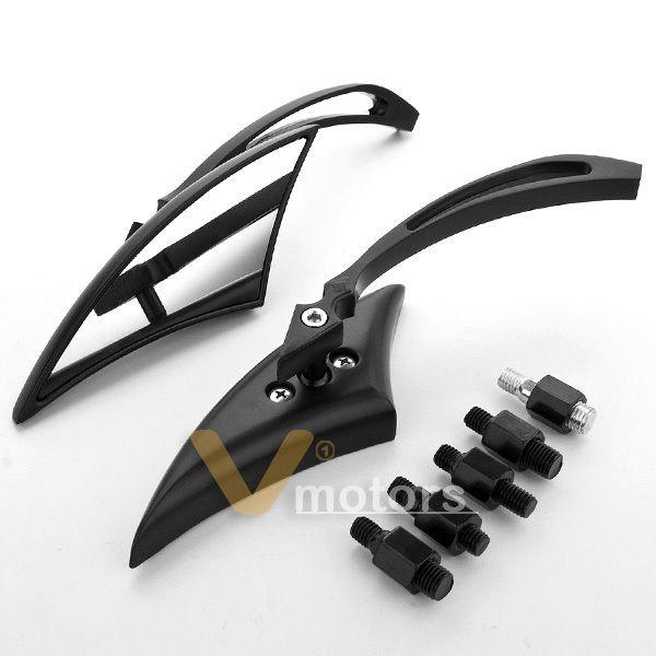 2x black aluminum spear blade side mirror for street bike honda ducati yamaha