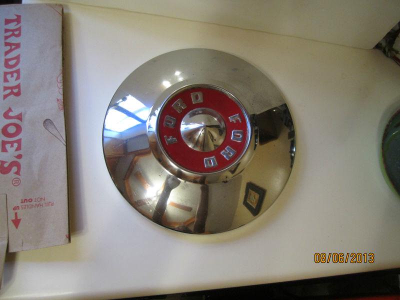 1955 1956 1957 thunderbird ford hub cap red center coned vintage original 1only 