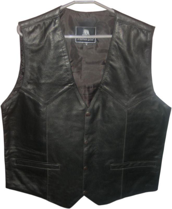 Motorcycle biker leather vest quality finished item size m