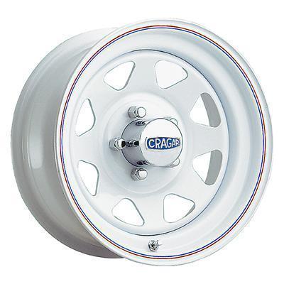 (3) cragar wheel nomad i steel white 15"x7" 5x4.5" bolt circle