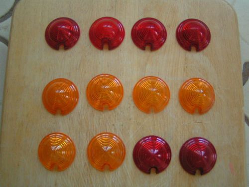 Bullet light plastic lenses. lots of 20. red or amber or mix, your choice.