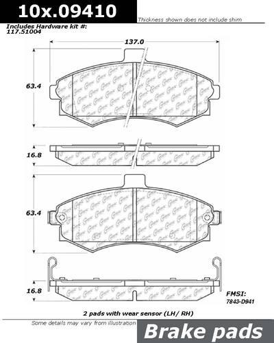 Centric 106.09410 brake pad or shoe, front