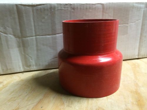 Transition hose 4&#034;id to 5&#034;id x 5&#034; long red