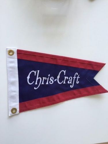 Chris craft embroidered wooden boat runabout flag vintage style new without tag