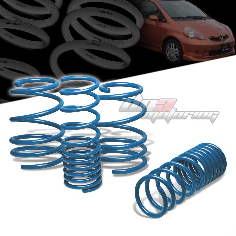 06-08 honda fit jazz gd3 blue 1.5"drop suspension lowering springs f195/r335lb