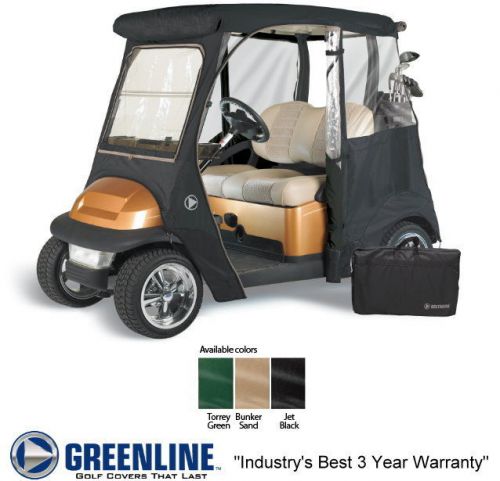 Custom drivable 2 person golf cart enclosure cover for club cars - black