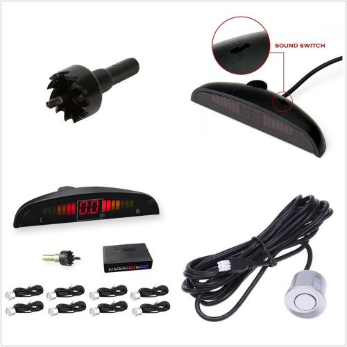 Buy Practical 8 Silver Parking Sensor Car Radar Reverse Alarming System LED Display in HK, Hong Kong