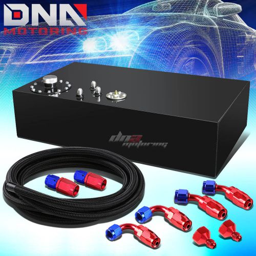 17 gallon top-feed coated race fuel cell tank+cap+level sender+steel line kit