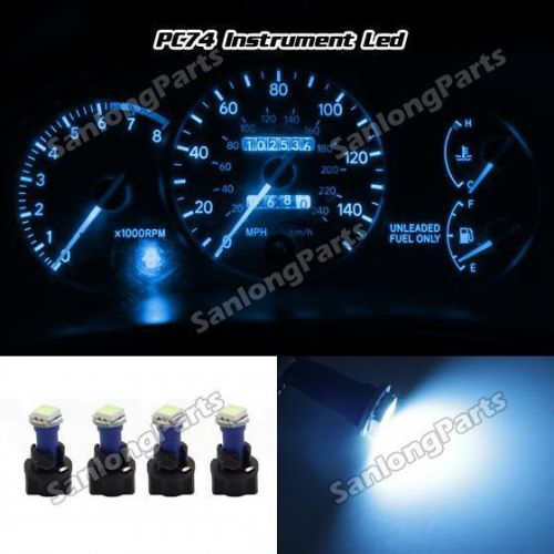 Buy 4x Ice Blue T5 74 Instrument Panel Cluster Dash Led Light Bulb 12